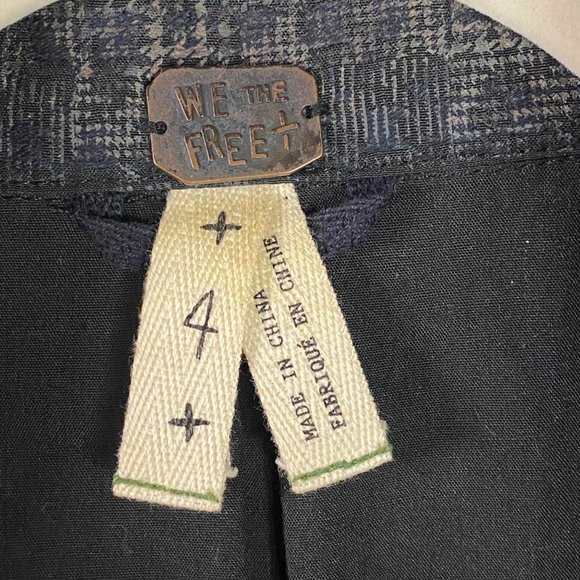 We The Free/ Free People Black Brown Animal Print Moto Red Zip Jacket Coat Sz 4 - Picture 6 of 10